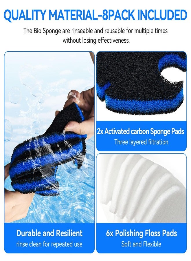 HDWGGD 8 Pack Canister Filter Media Replacement for Pondforse or AMOSIJOY Canister Filter 172 GPH 225GPH 265GPH Aquarium Filter Sponge Media for Aquariums Fish Tanks Turtle Tank Up to 75 Gallons - Image 5
